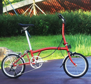 Nuova Bicicletta Pieghevole Leggera 2026 da 16 Pollici con Telaio in Lega di Alluminio Cromo-Molibdeno a Tre Pieghe e 9 Velocità, con Freno a C in Alluminio - Product Image 1