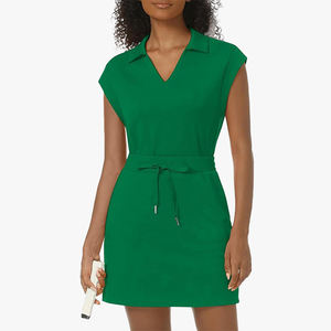 Ensemble de jupe de tennis deux pièces pour femme avec logo personnalisable, chemise décontractée à revers et mini-jupe de sport d'été - Product Image 6