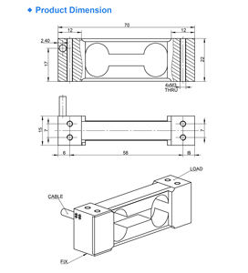 맞춤형 고정밀 단일점 스트레인 게이지 평행 빔 알루미늄 로드셀 마이크로 포스 센서 SUP2 0.02% 정확도 - Product Image 4