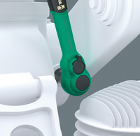 Clé à cliquet Wera Zyklop Comfort 3/8" avec mécanisme à dents fines commutable, en acier au chrome-molybdène chromé et revêtement plastique