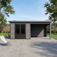 Caseta de Jardín Moderna Serie D de EASYGREEN con Protección UV para Uso en Exteriores, Robusta, con Vidrio Resistente a Impactos