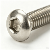 Vis à tête cylindrique à six pans creux SUS304 ISO7380, grade A2, finition brute, métrique, utilisée dans les équipements d'automatisation