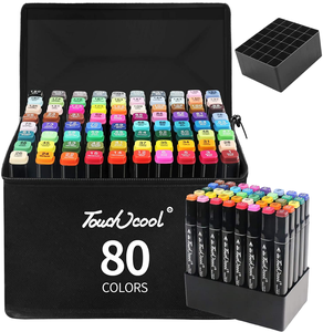 Pennarelli Artistici a Doppia Punta per Disegno e Pittura ad Alcool, Set da 80 Colori Vivaci per Bambini e Adulti - Product Image 1