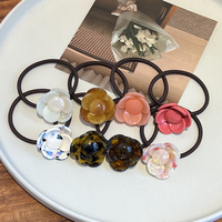 Accessoire pour cheveux en acétate avec fleurs de rose pour queue de cheval haute, style vintage et élégant pour les fêtes