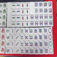 Jeu de Mahjong américain en acrylique ivoire gravé, 160 tuiles, portable, pour les soirées en famille