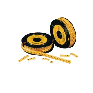 Jaune DE PVC de câble de cercle marqueurs bandes