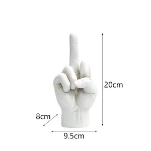 Esculturas Decorativas de Arte Moderno, Estatua de Mano con el Dedo Medio Levantado, Artesanía de Resina para Decoración del Hogar - Product Image 6