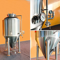 Fermenteur isobare conique en acier inoxydable de 100 L avec refroidissement par enveloppe pour la brasserie artisanale et les microbrasseries