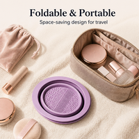 Tapis de nettoyage pour pinceaux de maquillage en silicone personnalisé, texturé, portable, pour le nettoyage des pinceaux de maquillage et des éponges de beauté
