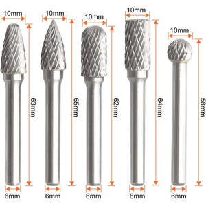 Jeekvisen bán buôn 1/4 inch 6.35mm Shank OEM Carbide Rotary Burr Die mài với các tập tin quay Burrs tungsten carbide quay tập tin Burr - Product Image 5