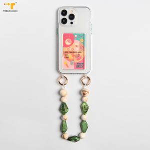 Ciondolo Natalizio per Telefono in Acrilico con Catenina a Serpente, a Forma di Fagiolo, Campanella in TPU, Trasparente, con Pietra Naturale, per Cellulare e Chiavi - Product Image 2