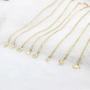 Stilvoller und eleganter 18 Karat vergoldeter Rosé gold-Halsketten schmuck aus Edelstahl für Mädchen