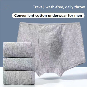 Sous-vêtements jetables pour hommes confortables à haute élasticité pour les voyages d'affaires Bande de caoutchouc respirante <span class=keywords><strong>sans</strong></span> reliure - Product Image 5