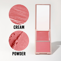 Palette de fard à joues crème et poudre bicolore à pigment élevé fard à joues en gros marque privée palette de fard à joues bronzant