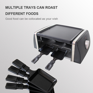 Black Non-stick Smokeless Korean Bbq Portable Electric Grill <strong>Table</strong> Flat <strong>Top</strong> Grill <strong>Barbeque</strong> Grill With Side Cooker - Product Image 4
