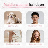 Sèche-cheveux ionique pliable, léger, à haute vitesse, mains libres, éco-responsable et économe en énergie, pour usage domestique, hôtelier et commercial