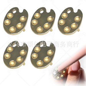Paleta de manicura para uñas, anillo de aluminio dorado ovalado en forma de U, 5 piezas, plantilla para diseño de uñas - Product Image 1