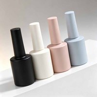 Bouteilles en verre vides personnalisées pour vernis à ongles UV, 15 ml, impression de logo personnalisé, flacon de vernis à ongles 15 ml avec pinceau arqué