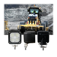 Lampe de travail carrée à LED 40W pour excavatrice 12V 24V Lampe de fonctionnement à LED 4 pouces Éclairage extérieur automobile pour bulldozer minier