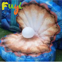 Coquille Saint-Jacques géante gonflable en gros avec perle lumineuse à l'intérieur et texture réaliste pour événements sur le thème de l'océan
