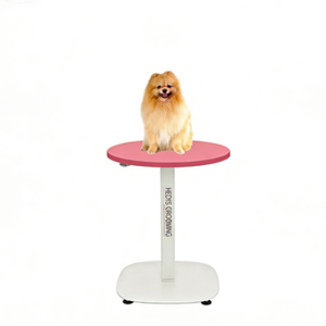 Table de toilettage pour animaux de compagnie HEDYS GROOMING, compacte, réglable en hauteur, petite, ronde, en acier et contreplaqué, pour usage professionnel et domestique - Product Image 1