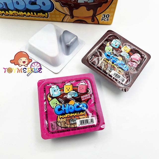 Wholsale Halal Soft Cotton Candy Marshmallows Dipped Chocolate Sauce Jam Wholesale Confectionery