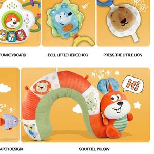 Juguete de peluche, almohada <span class=keywords><strong>para</strong></span> el cuello, sonajero <span class=keywords><strong>para</strong></span> bebé <span class=keywords><strong>recién</strong></span> <span class=keywords><strong>nacido</strong></span>, dibujos animados, ardilla, protección <span class=keywords><strong>para</strong></span> la cabeza, almohada de felpa suave <span class=keywords><strong>para</strong></span> bebé durmiente, juguete - Product Image 4