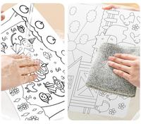 Tapis de table à manger 15,75x11,8 pouces, tapis de peinture en silicone, tapis de coloriage, tapis de dessin lavable pour enfants