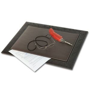 Modern <b>Large</b> Leather Desk Set with Mesh Office Organizer All Metal Including <b>Framed</b> Desk Pad Covered Mouse Pad - Product Image 6