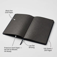 Carnet personnalisé A5 à pages noires, quadrillé, papier épais 160 g/m², journal à points pour stylos gel et marqueurs métalliques, journal d'art