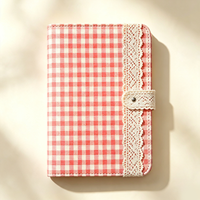 YALONG YLA5R013 Cuaderno con Decoración de Encaje a Cuadros A5, Agenda Diaria, Papelería Personalizada al por Mayor para Mujer