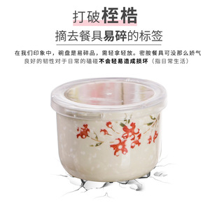 Wuhe A5 Melamine Sakura Love Series Bowl Food Grade Drop Resistant Japanese Cherry Blossom Pattern Hotel Use - Product Image 5