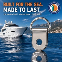 Anneaux en D marins en acier inoxydable, plaque de fixation pliable, 3x26 mm, gréement, bateau, yacht, accessoires de quincaillerie, anneau de fixation