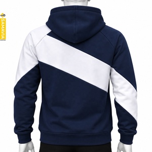 SAMAVIA Men's <b>Navy</b> White Hoodie For Men's <b>Sweatshirt</b> Regular Pocket French Terry Fabric Autumn Wear Manufacturer - Product Image 2