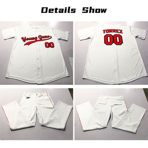 ABD Beden Standart Beyzbol Üniforması Sweatshirt Pantolon Isı Transfer Baskılı Fileli Nefes Alabilen Erkek Özel Beyzbol Forması Takımları - Product Image 3