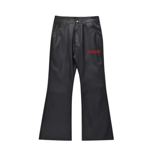 <span class=keywords><strong>Pantaloni</strong></span> a Zampa d'Elefante <span class=keywords><strong>in</strong></span> <span class=keywords><strong>Pelle</strong></span> PU di Alta Qualità per Uomo, <span class=keywords><strong>con</strong></span> <span class=keywords><strong>Elastico</strong></span> <span class=keywords><strong>in</strong></span> Vita, Stile Vintage <span class=keywords><strong>in</strong></span> Tinta Unita - Product Image 6
