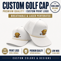 Casquette de baseball 5 panneaux en polyester/coton avec logo imprimé personnalisé, fermeture à boucle métallique, faible MOQ, chapeau de sport OEM pour le golf et les activités de plein air