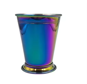 Logotipo personalizado popular Mojito Beber Térmicas 12oz 14oz Cobre Rainbow Prata Aço Inoxidável Julep <span class=keywords><strong>Cup</strong></span> para Bar - Product Image 5