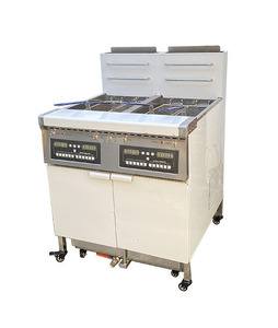 Freidora de gas industrial comercial profesional de alta eficiencia con doble cesta para aperitivos, patatas fritas y <span class=keywords><strong>pollo</strong></span> - Product Image 1