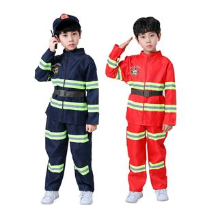 Halloween Cosplay niños <span class=keywords><strong>bombero</strong></span> uniforme niños <span class=keywords><strong>Sam</strong></span> <span class=keywords><strong>bombero</strong></span> papel TRABAJO ROPA traje niño niña actuación fiesta disfraces - Product Image 2
