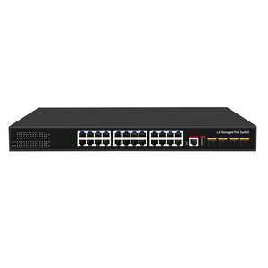 Công Tắc <span class=keywords><strong>POE</strong></span> Có Thể Quản Lý Cổng SFP Lay3 24 P Gigabit + 4 10G Công Tắc <span class=keywords><strong>Poe</strong></span> Gigabit Ethernet 24 Cổng Hỗ Trợ 400W - Product Image 1