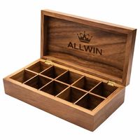 Boîte cadeau en bois de pin recyclable avec compartiments, gravée au laser, biodégradable, pour bijoux et emballages de thé