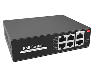 พอร์ต RJ45 6*10/100M แบบไม่ต้องจัดการ PoE Switch 1-4 รองรับ IEEE 802.3 Af/at สวิตช์เครือข่ายมาตรฐาน - Product Image 2