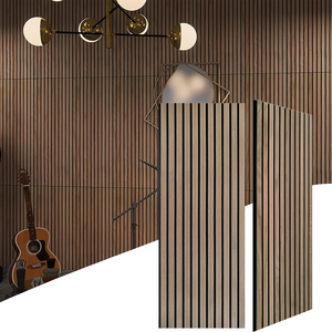 Paneles de pared de listón <span class=keywords><strong>Akupanel</strong></span> Paneles de pared de madera de listón de nogal natural <span class=keywords><strong>Akupanel</strong></span> de absorción de sonido para paredes y techos - Product Image 2