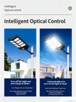 Lampadaire Solaire Tout-en-un IP65 en Alliage d'Aluminium Étanche pour Extérieur, Lampe Routière LED avec Batterie LiFePO4 et Capteur de Mouvement