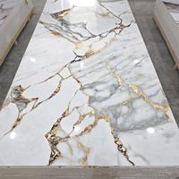 Panneau Mural PVC Bingjie à Haute Brillance, 1220x2440mm, 3mm, Feuille PVC Alternative au Marbre