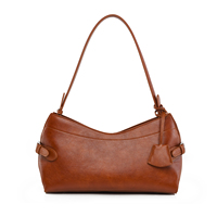 Sac à bandoulière en cuir souple pour femme, sac à main demi-lune rétro grande capacité pour le travail et le shopping