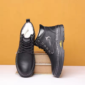 Bottes habillées en cuir de vachette à talon carré pour homme - Chaussures habillées de bureau, adhérence stable pour les sols de bureau glissants - Product Image 3