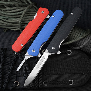 Dao Bỏ Túi #60 Có Thể Thay Thế Lưỡi Thép Carbon Tiện Ích Edc Keychain Dao Mỏng <span class=keywords><strong>Flipper</strong></span> Gấp Đa Chức Năng Công Cụ G10 Xử Lý - Product Image 2