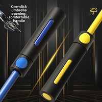 Parapluie de golf pour homme en fibre intégrale, renforcé, épaissi, entièrement automatique, à long manche, double usage, protection UV, coupe-vent